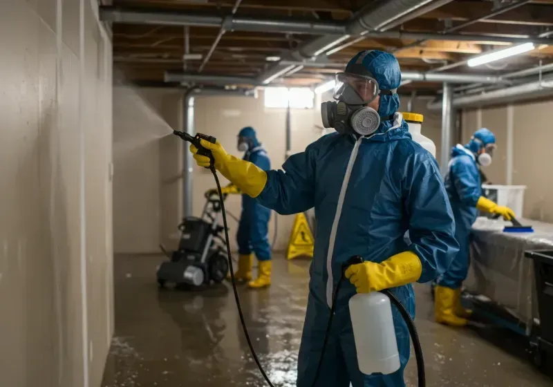 Basement Sanitization and Antimicrobial Treatment process in Sunset Beach, NC